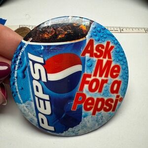 Vintage Pepsi "Proud to Pour" Button Pin 3.5" Blue Cola Advertising‎ Promo Badge